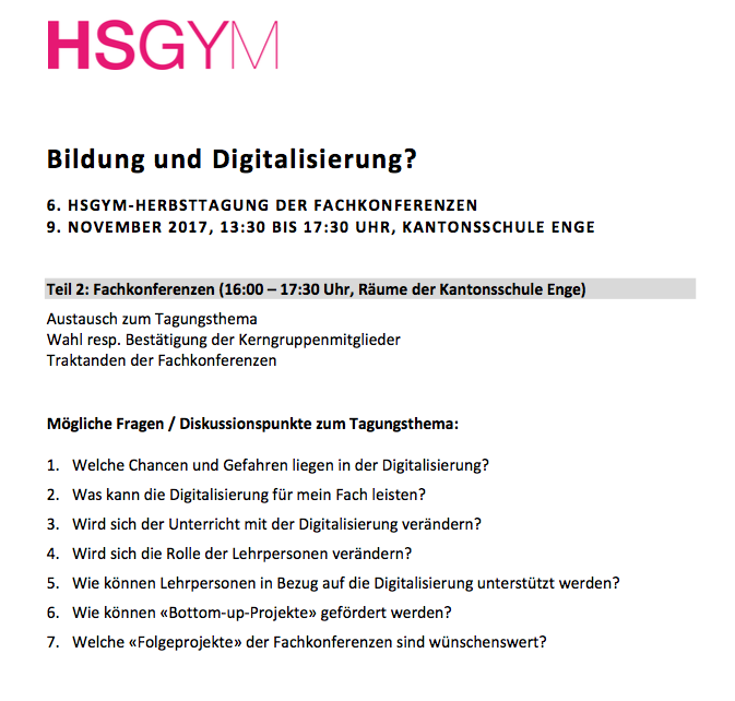Cover image for 6. HSGYM-Herbsttagung der Fachkonferenzen